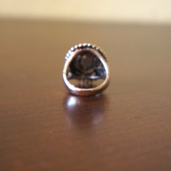 Boho Green Stone Statement ring with CZ Stones. - Picture 6 of 6